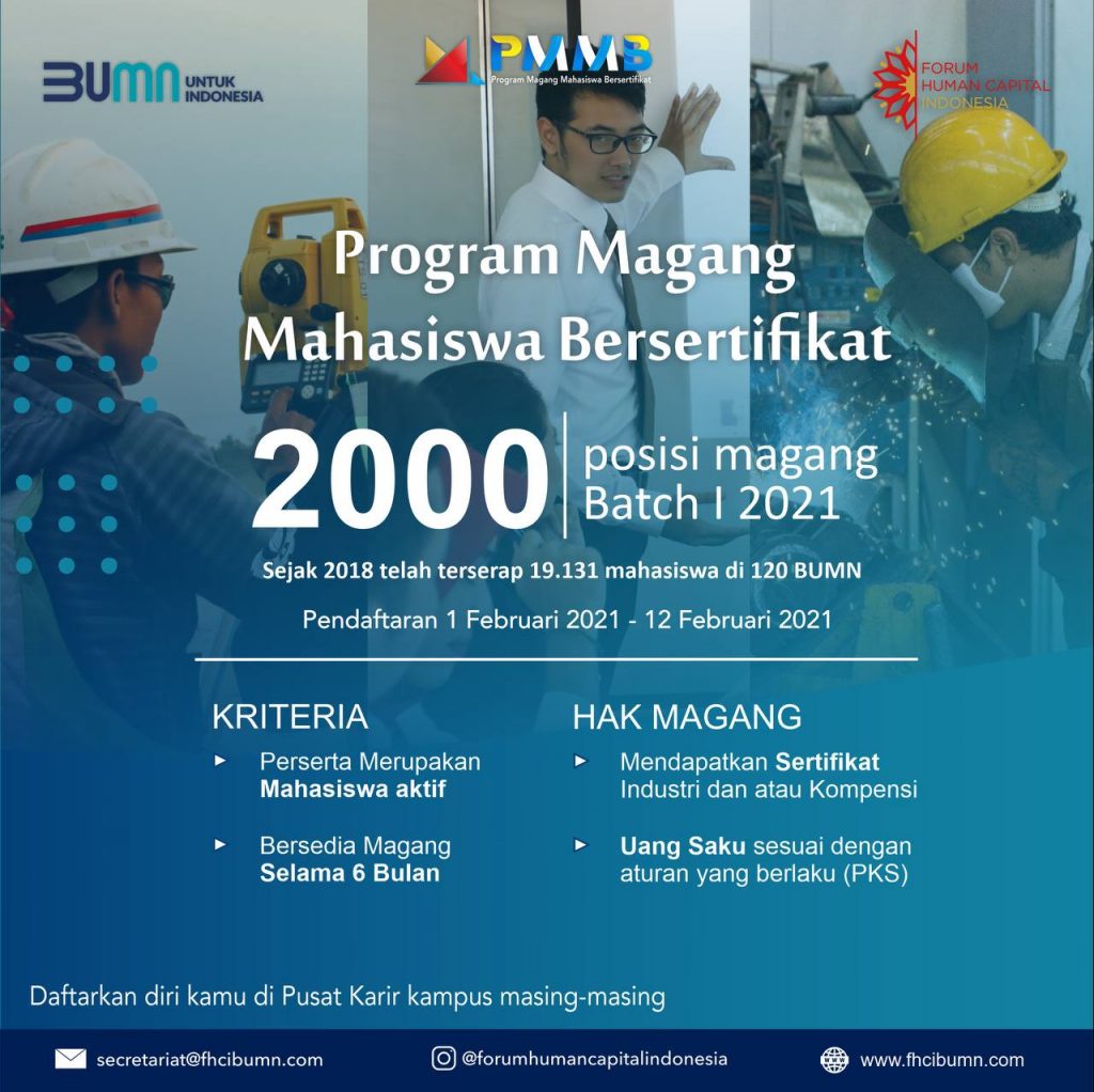 Pendaftaran Program Magang Mahasiswa Bersertifikat Pmmb Batch I