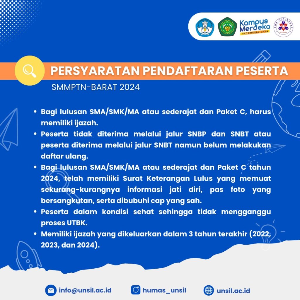 Persyaratan Pendaftaran Peserta Smmptn Barat Tahun Website