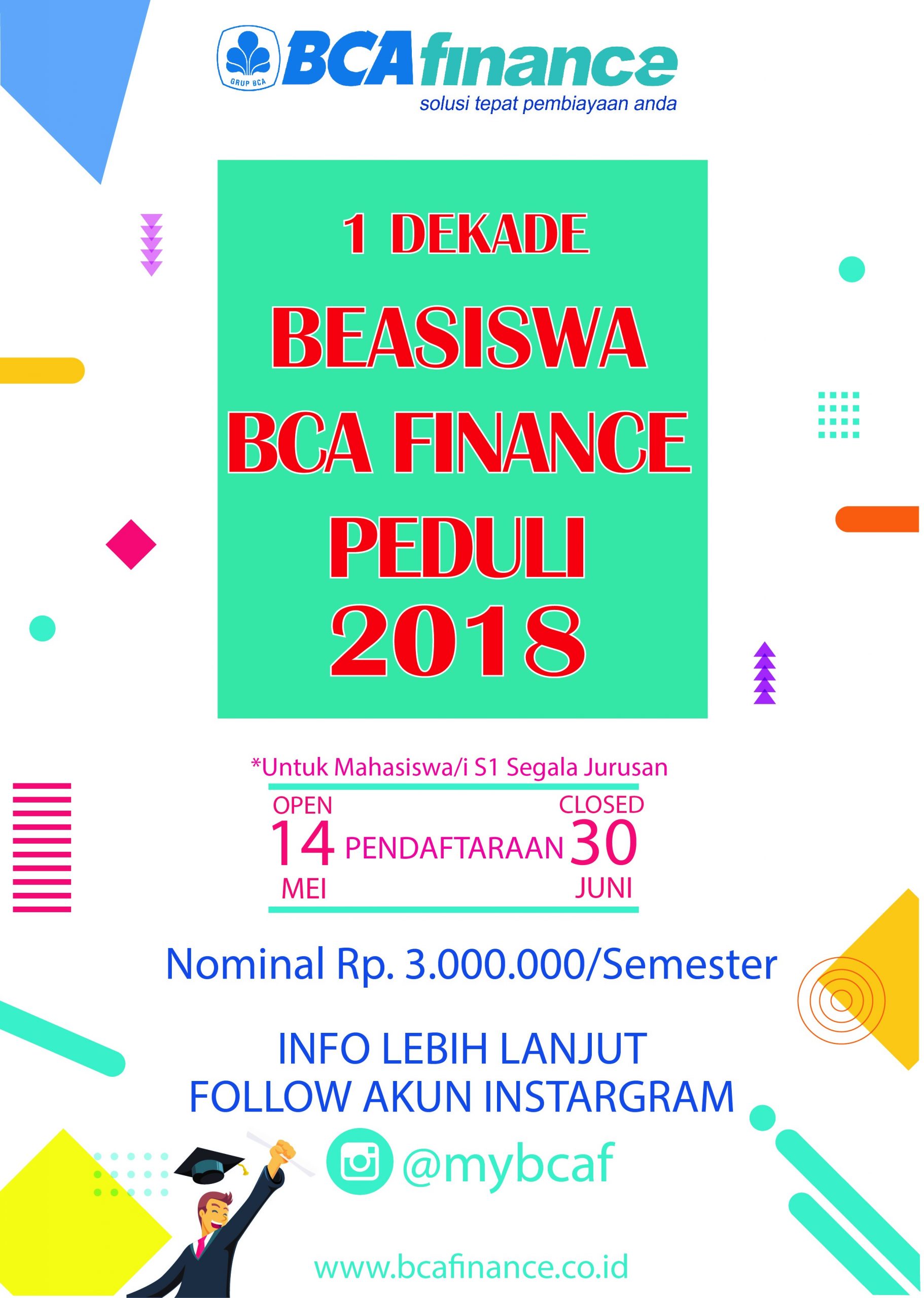 Beasiswa BCA Finance Peduli 2018 - Website Universitas Siliwangi