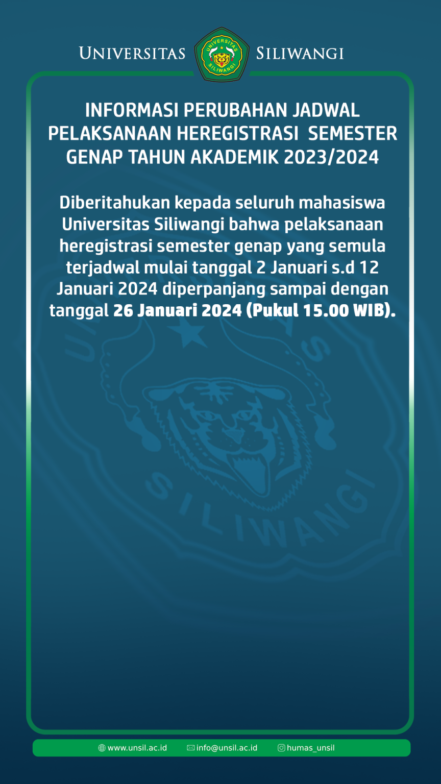 Pengumuman Perpanjangan Jadwal Heregistrasi Semester Genap Tahun ...